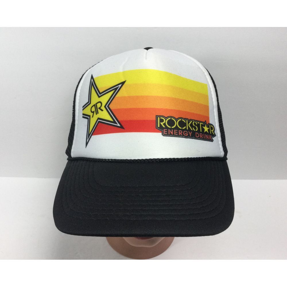 Rockstar‎ Energy Drink Hat Big Logo Multi Color Mesh Streetwear SnapBack Cap